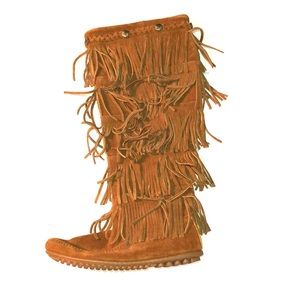 Native American inspired knee high boots